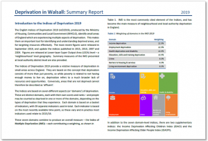 Image of, and link to, Walsall's 2019 deprivation report